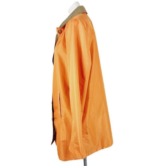 Orvis reversible button front jacket orange tan Size medium - Picture 6 of 12